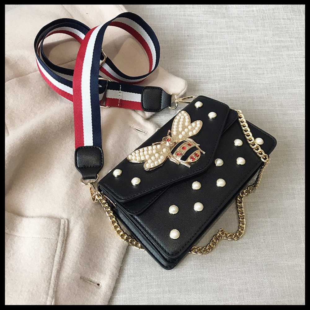 NEW AVA Pearl Bee Shoulder Bag Crossbody - Picture 5 of 14